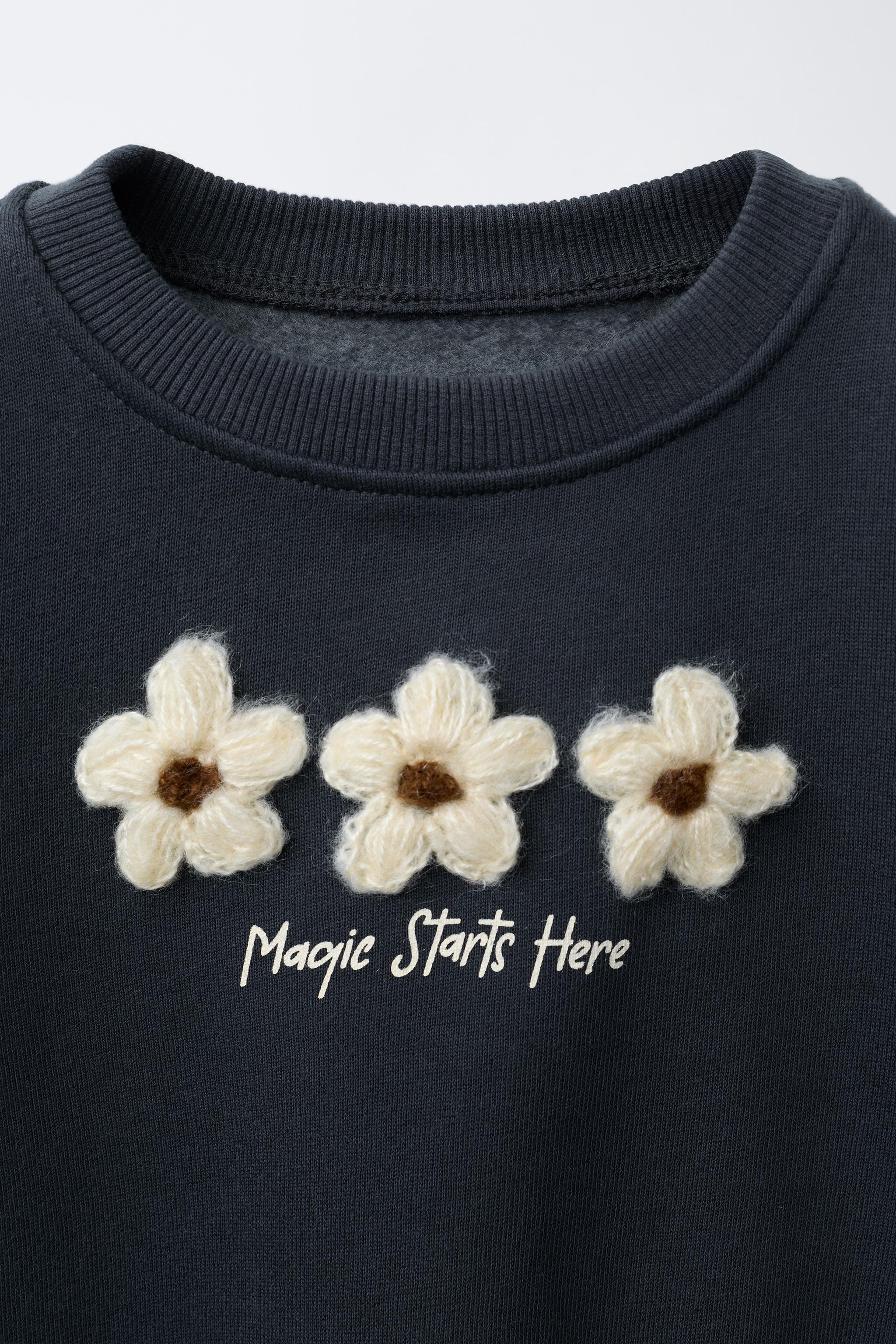 SWEAT BIMATIÈRE AVEC APPLIQUE FLEURS